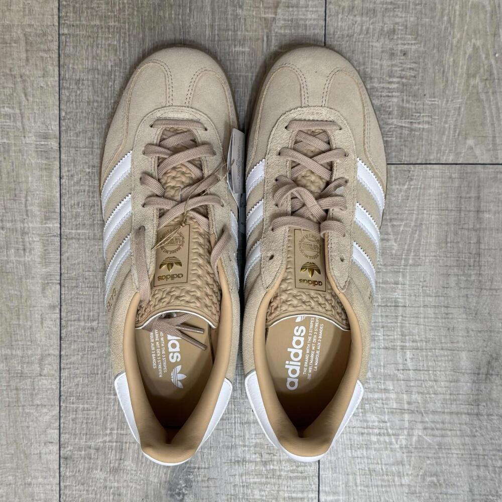 Adidas Gazelle Women's Tan & White Suede Sneaker - Picture 10 of 11